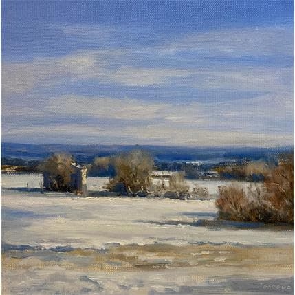 Painting Neige en Haute-Provence by Giroud Pascal | Painting Figurative Oil Landscapes