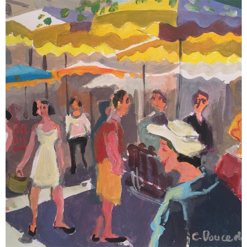 Painting Le marché by Doucedame Christine | Painting