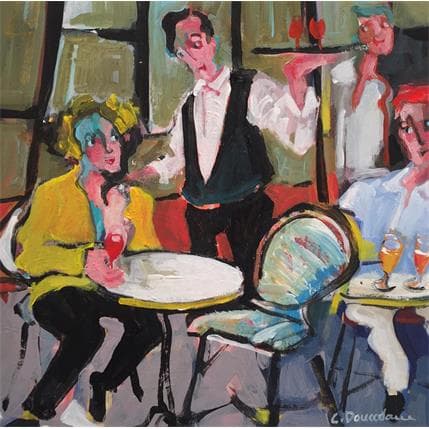 Painting Bière ou vin by Doucedame Christine | Painting Figurative Acrylic Life style