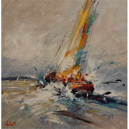 Painting tempête by Hébert Franck | Painting Figurative Oil Marine