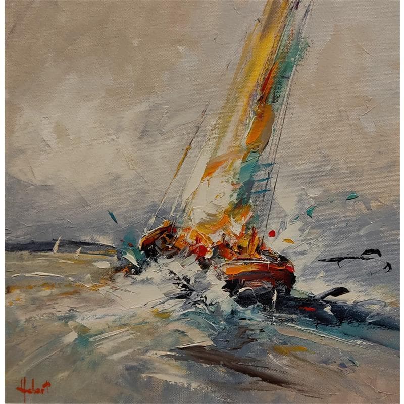 Painting tempête by Hébert Franck | Painting Figurative Marine Oil