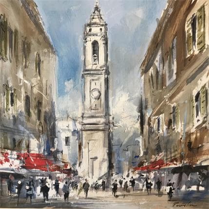 Painting Place nicoise by Poumelin Richard | Painting Figurative Mixed Urban