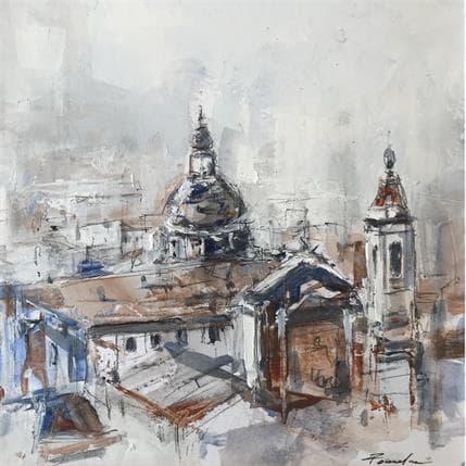Painting Toits by Poumelin Richard | Painting Figurative Mixed Urban
