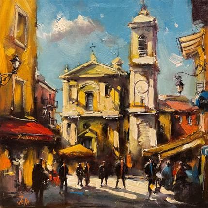 Painting Cathedral of Saint Reparata in Nice by Joro | Painting Figurative Oil Urban