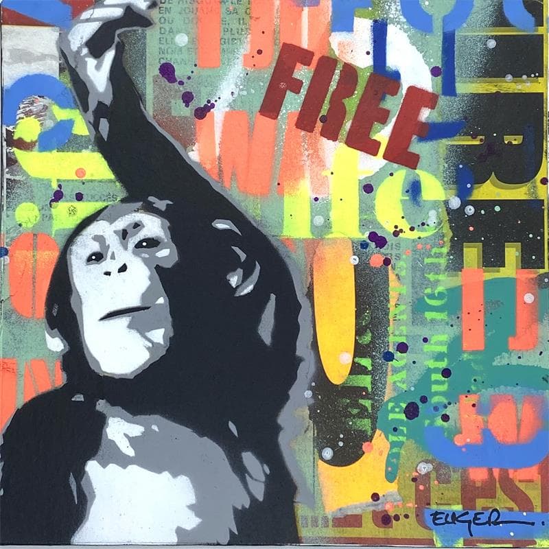 Painting Free by Euger Philippe | Painting Pop-art Acrylic, Graffiti Pop icons