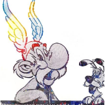 Peinture Astérix et Idéfix par Schroeder Virginie | Tableau Pop Art Mixte icones Pop