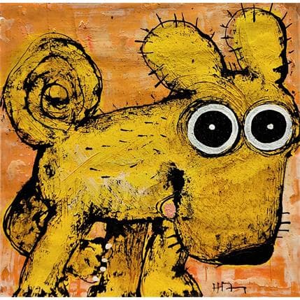 Gemälde Chien jaune von Maury Hervé | Gemälde Figurativ Tiere