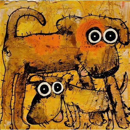 Painting Duo de chiens by Maury Hervé | Painting Figurative Animals