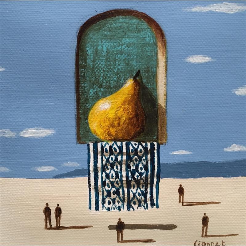 Painting Poire by Lionnet Pascal | Painting Surrealist Acrylic still-life