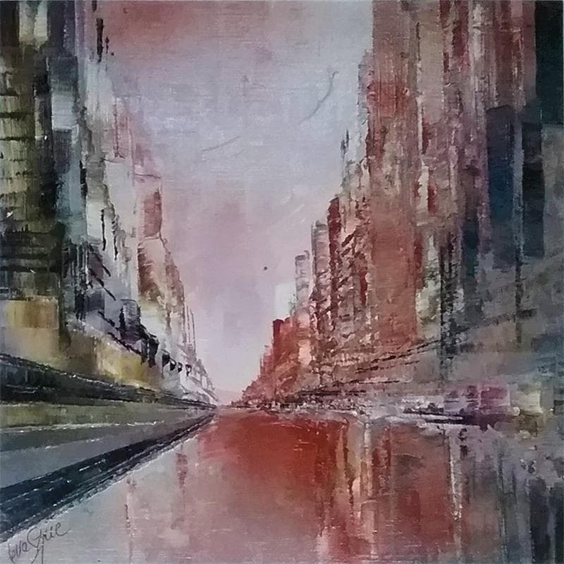 Painting Macadam by Levesque Emmanuelle | Painting Abstract Oil Urban