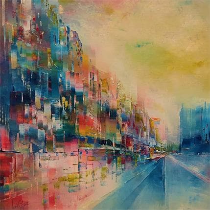 Painting L'éclaircie by Levesque Emmanuelle | Painting Abstract Oil Urban
