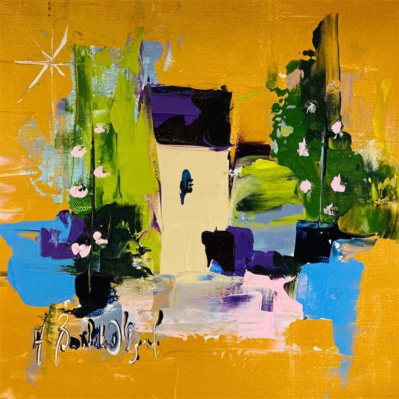 Painting Comme un brin de muguet by Bastide d´Izard Armelle | Painting Abstract Landscapes Oil