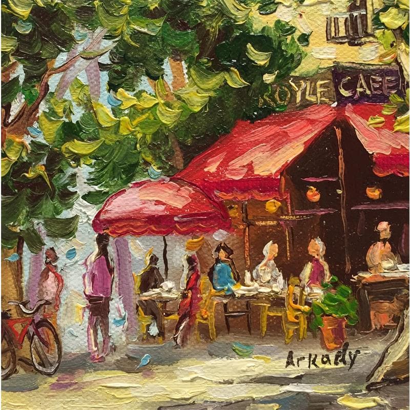 Painting Le royal café by Arkady | Painting Figurative Oil Life style