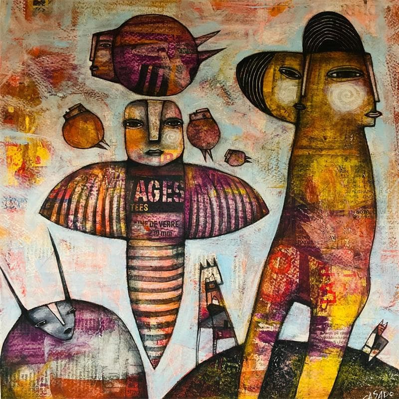 Gemälde Bee man von Casado Dan  | Gemälde Art brut Alltagsszenen