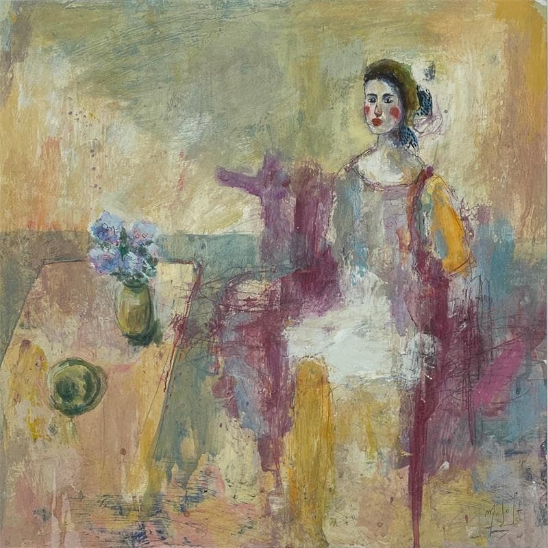 Painting Le vase à fleurs by De Sousa Miguel | Painting Raw art Life style