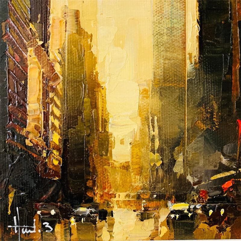 Painting N.Y Street by Havard Benoit | Painting Figurative Oil Urban