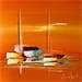 Painting Voyage sous un ciel orange by Munsch Eric | Painting Figurative Oil Marine