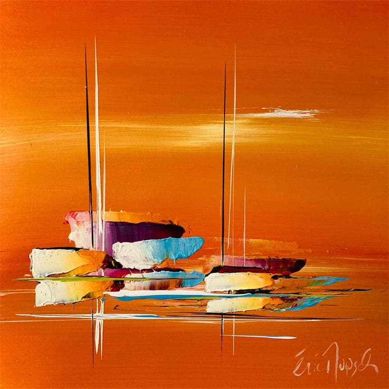 Gemälde Voyage sous un ciel orange von Munsch Eric | Gemälde Figurativ Öl Marine