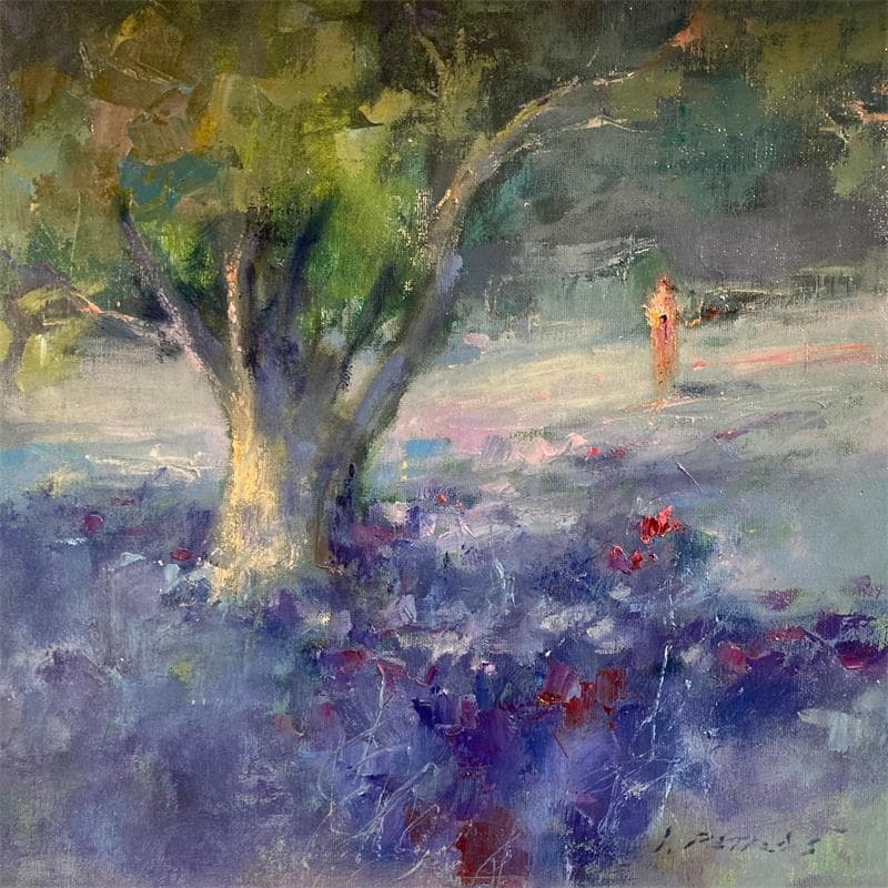 Painting She comes by Petras Ivica | Painting Figurative Landscapes Oil