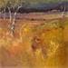 Painting Yellow grass by Petras Ivica | Painting Figurative Landscapes Oil