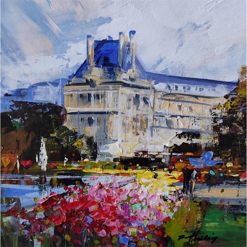 Painting Jardin du Luxembourg by Frédéric Thiery | Painting Figurative Acrylic Urban