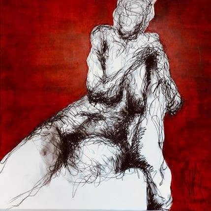 Painting Emily  by Sahuc François | Painting Figurative Acrylic Nude