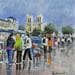 Peinture Les bouquinistes quai de Seine par Lallemand Yves | Tableau Figuratif Acrylique Vues urbaines
