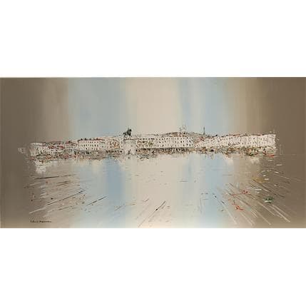Peinture Des reflets bleus par Rousseau Patrick | Tableau Figuratif Huile Vues urbaines