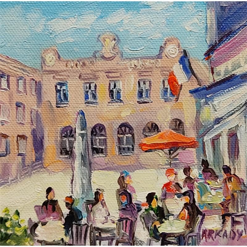 Peinture L'ambiance sur les terrasses par Arkady | Tableau Huile