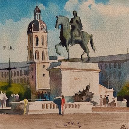 Painting Lyon 9 by Khodakivskyi Vasily | Painting Figurative Watercolor Urban