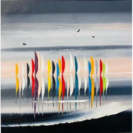 Painting l'horizon avec toi by Fonteyne David | Painting Figurative Acrylic, Oil Marine