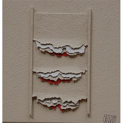 Gemälde White ladder von Clisson Gérard | Gemälde Abstrakt Minimalistisch