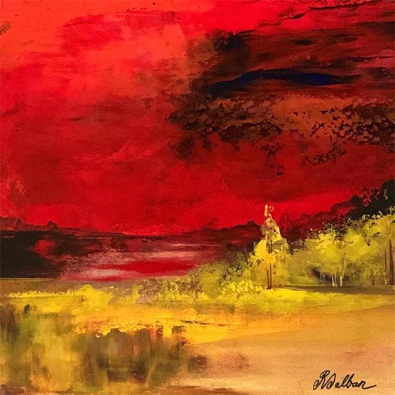 Gemälde Petit matin 2 von Dalban Rose | Gemälde Art brut Landschaften Öl