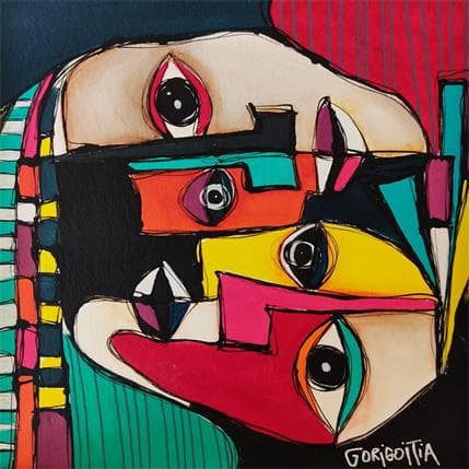 Painting Amores by Gorigoitia Karla  | Painting Raw art Mixed Portrait