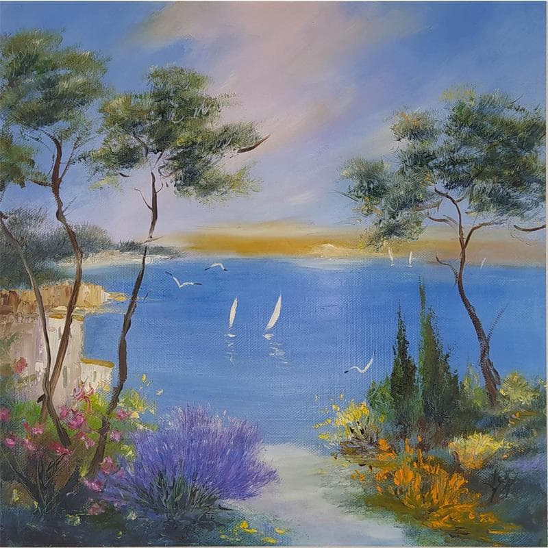 Painting Vers St Tropez by Lyn | Painting Figurative Oil Landscapes