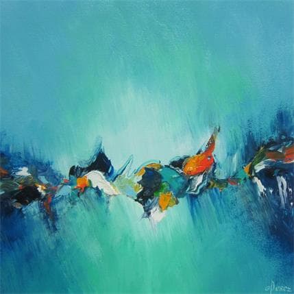 Peinture OXYGENE par Perez Geneviève | Tableau Abstrait Huile minimaliste