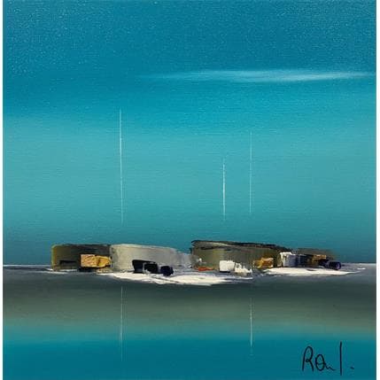Painting Symphonie azur 22 by Roussel Marie-Ange et Fanny | Painting Figurative Oil Landscapes, Marine