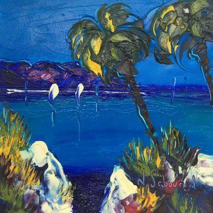 Painting Vers les calanques de Miou by Sabourin Nathalie | Painting  Oil