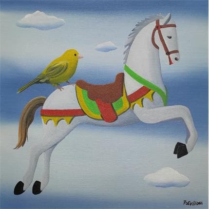 Painting Friends by Trevisan Carlo | Painting Surrealist Acrylic Animals