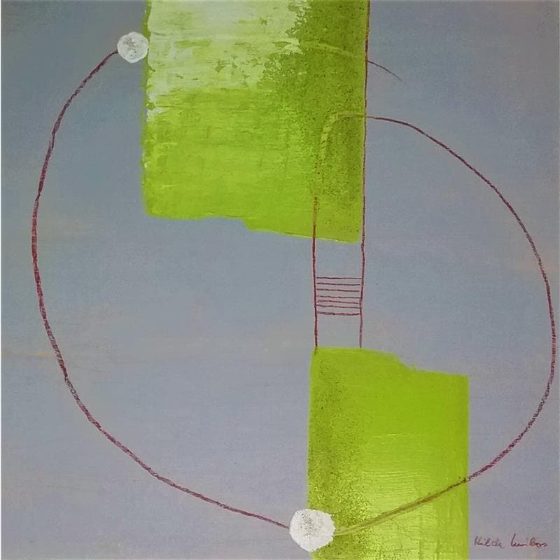 Peinture B-B18 par Wilms Hilde | Tableau Abstrait Mixte minimaliste