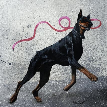Painting Dobermann 4 by Seurot Antoine | Painting Figurative Acrylic Animals