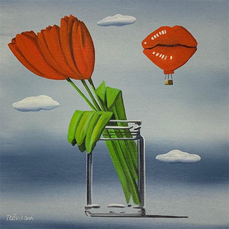 Peinture Red tulips par Trevisan Carlo | Tableau  Huile