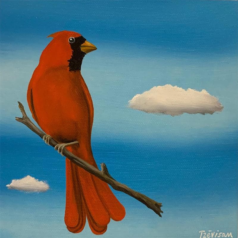Painting Cardinal by Trevisan Carlo | Painting Oil