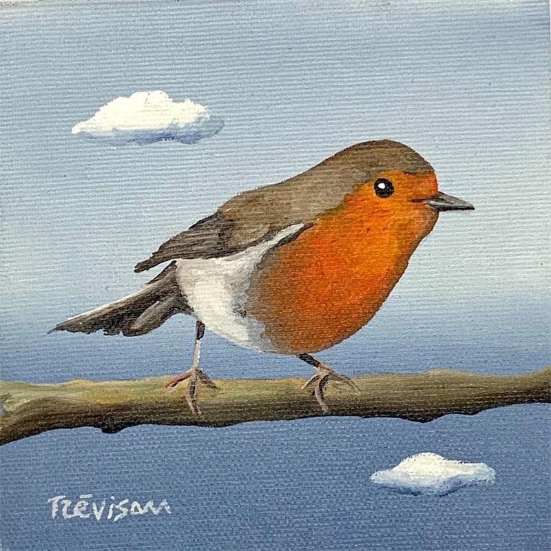 Painting Robin by Trevisan Carlo | Painting  Oil