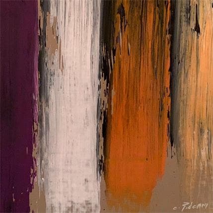 Painting Bandes colorées n°17 by Becam Carole | Painting  Oil