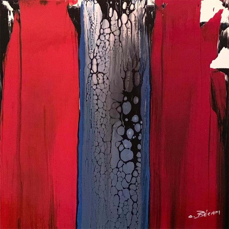 Painting Bandes colorées n°56 by Becam Carole | Painting Abstract Minimalist Oil
