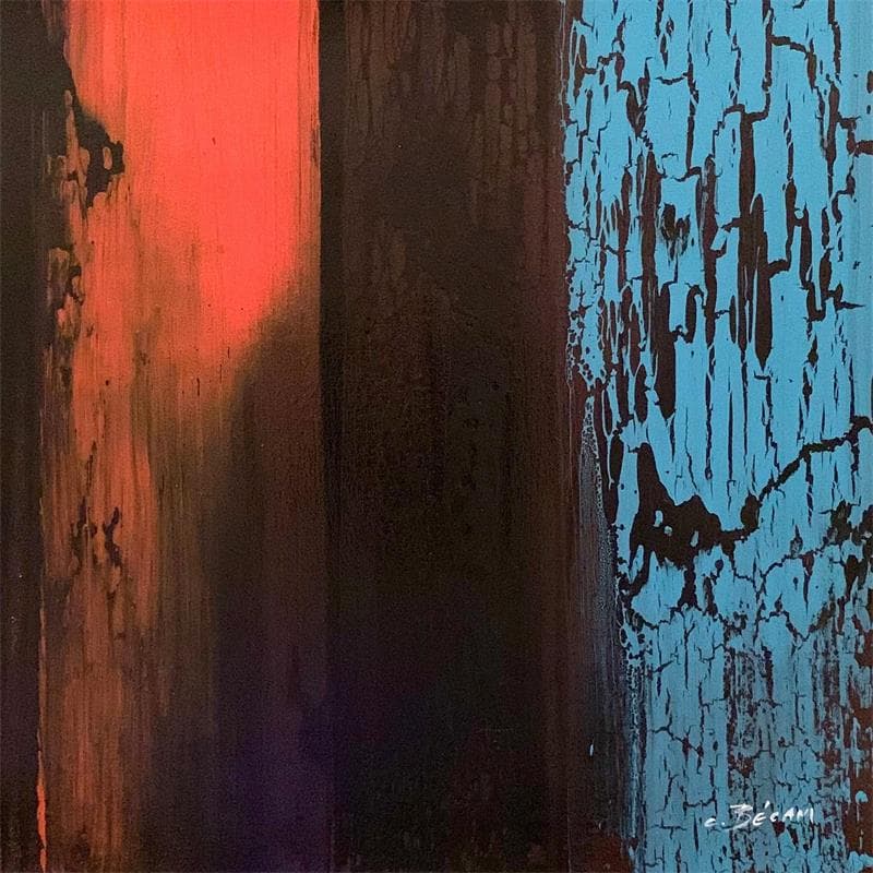 Painting Bandes colorées n°22 by Becam Carole | Painting Abstract Minimalist Oil
