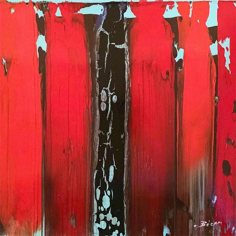 Painting Bandes colorées n°69 by Becam Carole | Painting Abstract Minimalist Oil