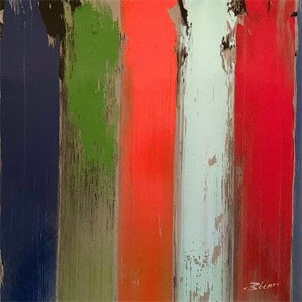 Painting Bandes colorées n°63 by Becam Carole | Painting  Oil