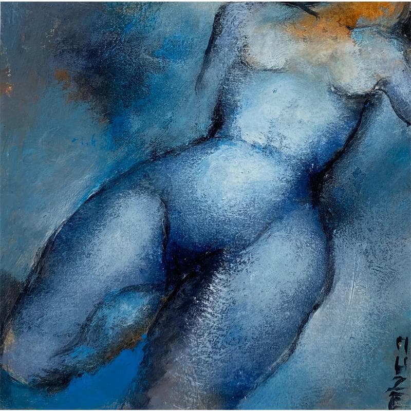 Painting Rousse endormie by Muze | Painting Figurative Oil Nude